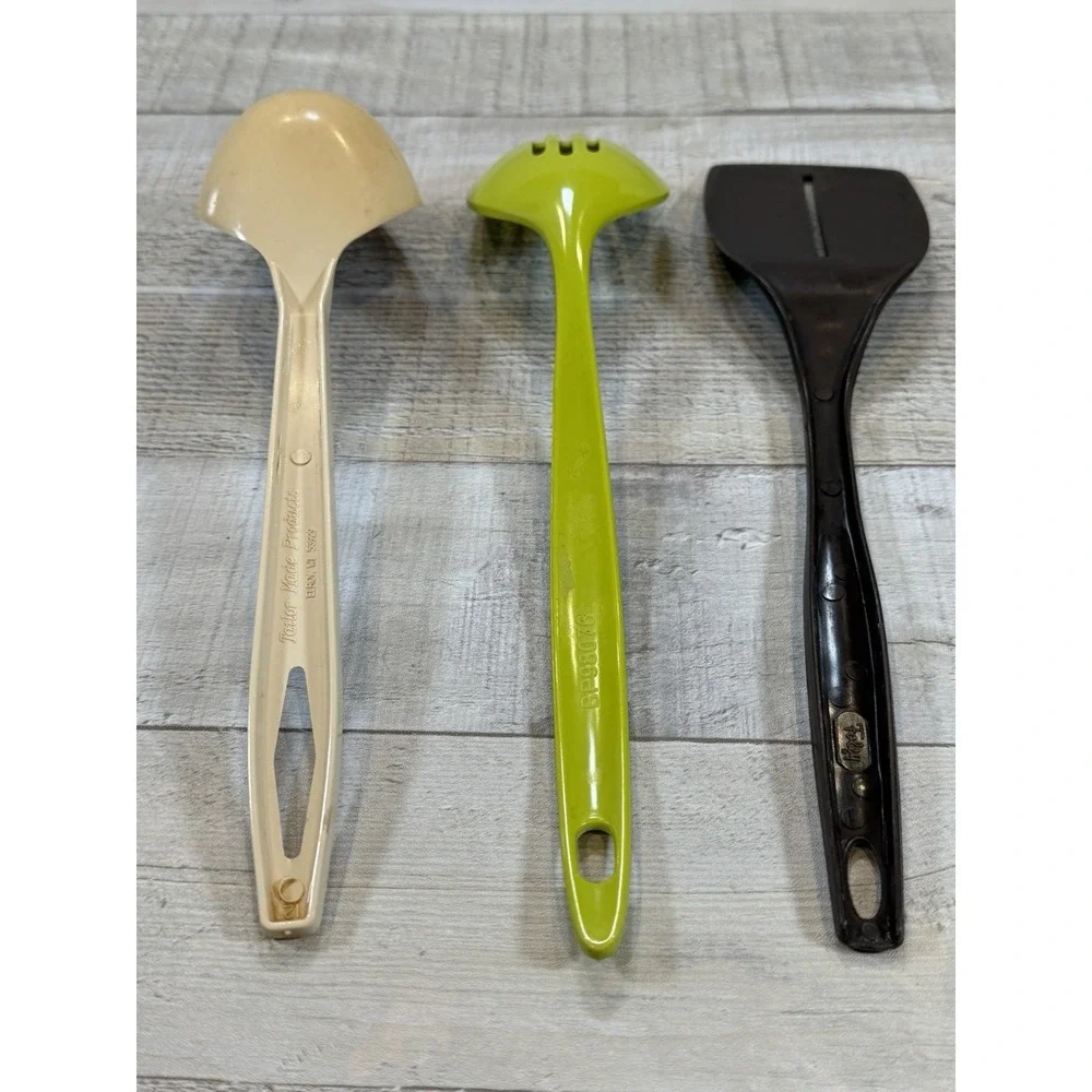 Vintage Kitchen Utensils Lot of 3 Foley Taylor Made Spoon Spatulas Retro